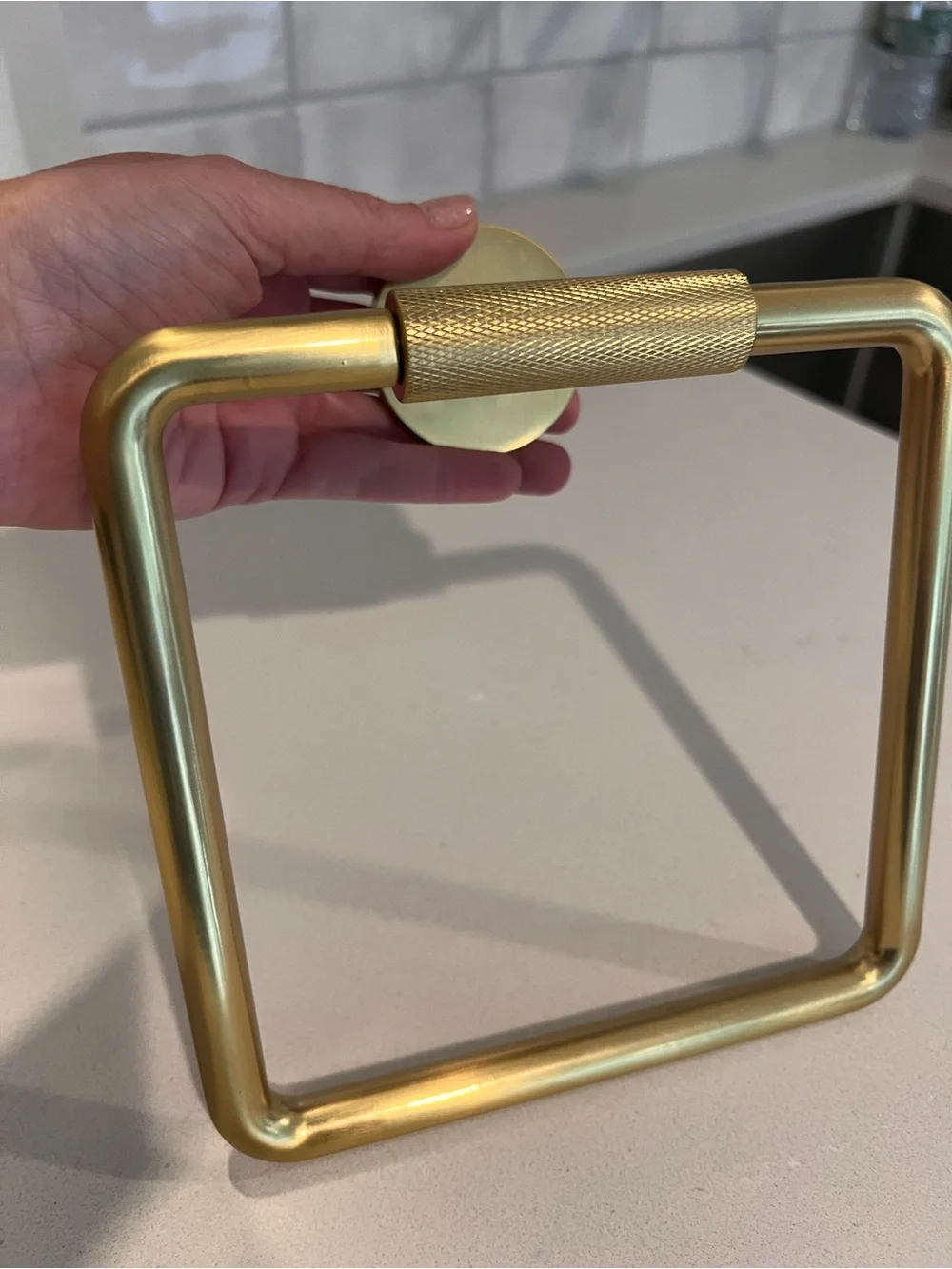 West Elm Matte- NWT Knurled Towel Ring